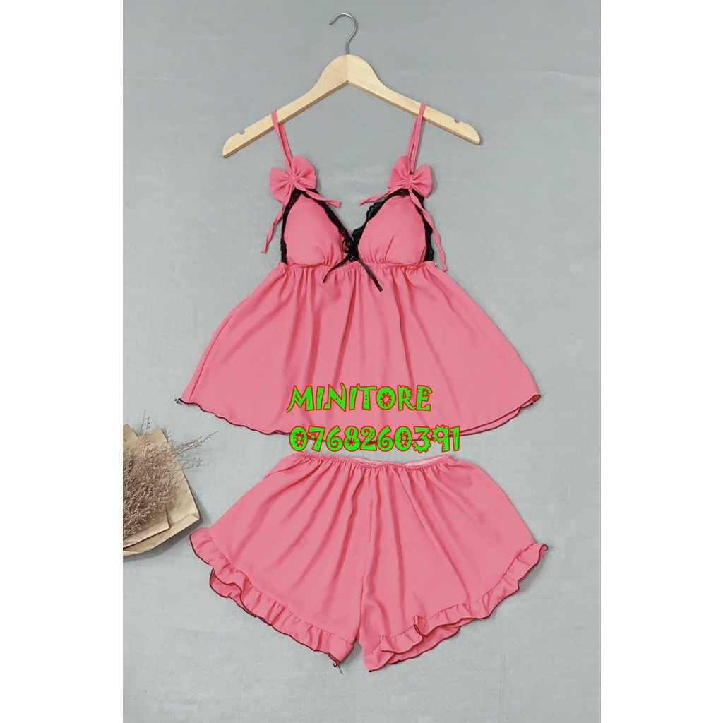[SIZE 60-90KG] ĐỒ NGỦ VOAN DỄ THƯƠNG SIZE LỚN CÓ MÚT, ĐỒ CỠ LỚN XƯỞNG NHÀ MAY BAO ĐẸP, VOAN 2 DÂY NƠ