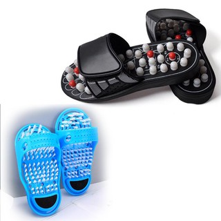 Combo dép bấm huyệt và dép bàn chải hai mặt massage chân