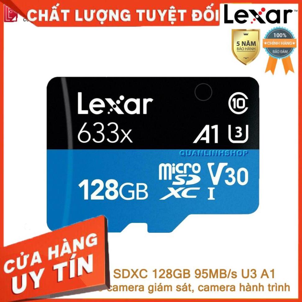 (giá khai trương) Thẻ nhớ Micro SDXC 128GB A1 UHS-I V30 U3 95MB/s Lexar chuyên dùng cho Camera giám sát, hành trình