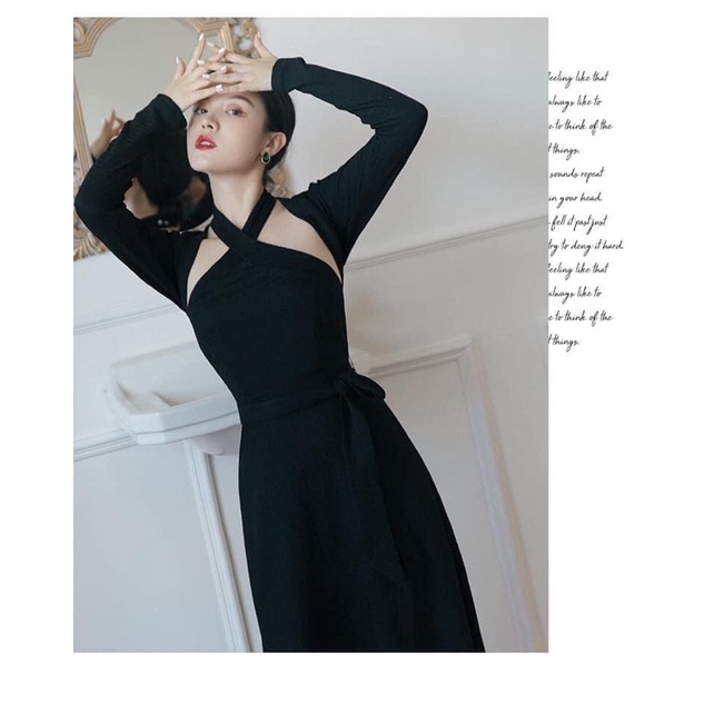 Set Váy Len Yếm Kèm Cardigan Khoác (Ảnh Video Thật) Đầm Len Cổ Yếm Hàng Quảng Châu Loại 1 Dày Dặn | BigBuy360 - bigbuy360.vn