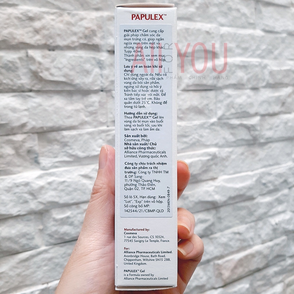 PAPULEX Gel For Localized Spots 40mL - Gel Dưỡng Làm Giảm Mụn Trứng Cá, Mụn Nội Tiết Tố.