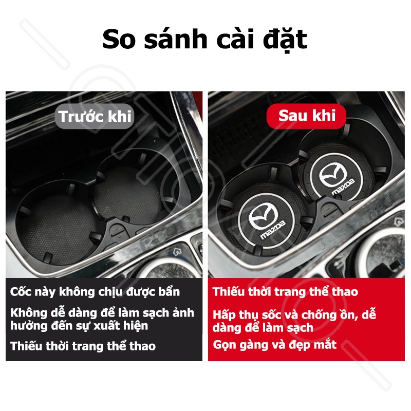 GTIOATO Lót Ly Xe Hơi Chống Trượt Miếng Lót Cốc Xe Ô Tô Miếng Lót Ly Xe Ô Tô Trang Trí NộI ThấT Ô Tô Cho Mazda 3 5 CX7 MX5 6 Wagon CX5 2 RX7 CX30 CX-3 CX8 CX3 Atenza BT50 323 Axela CX9 RX8