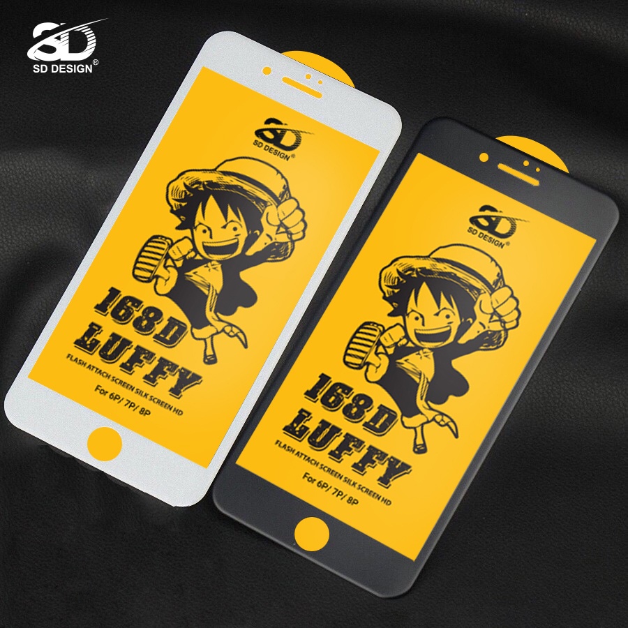 Kính cường lực iphone 168D Luffy full màn 6/6plus/6s/6splus/7/7plus/8/8plus/x/xs/11/12/13/14/pro/max/promax/plus/shin