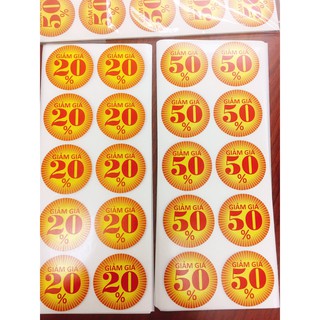 Combo tem khuyến mãi, giảm giá  40*40mm gồm 100 tấm 20%(1000 tem), 100 tấm 50%(1000 tem)