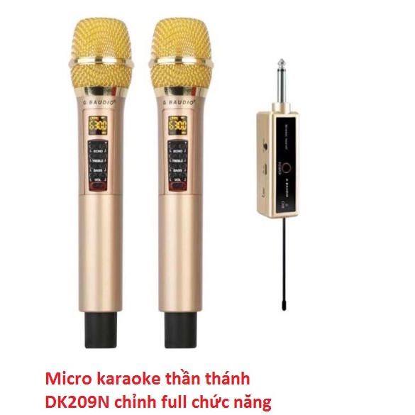 Bộ micro karaoke thần thánh DK209N chỉnh full Echo, bass, streble, set tần số