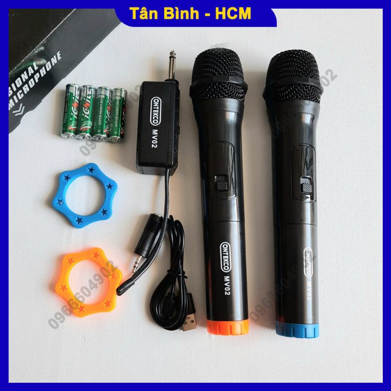 Mic không dây karaoke MV02 dành cho loa kéo âm ly