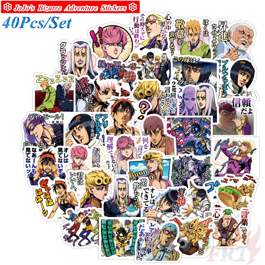 Set 40 Miếng Dán Trang Trí Hình Anime Jojo 's Bizarre Adventure Độc Đáo