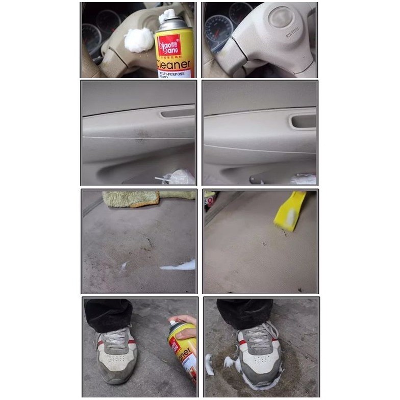 Bọt lau chùi đánh bóng nội thất ô tô Biaobang 620ml (Đồ da,ghế nỉ)