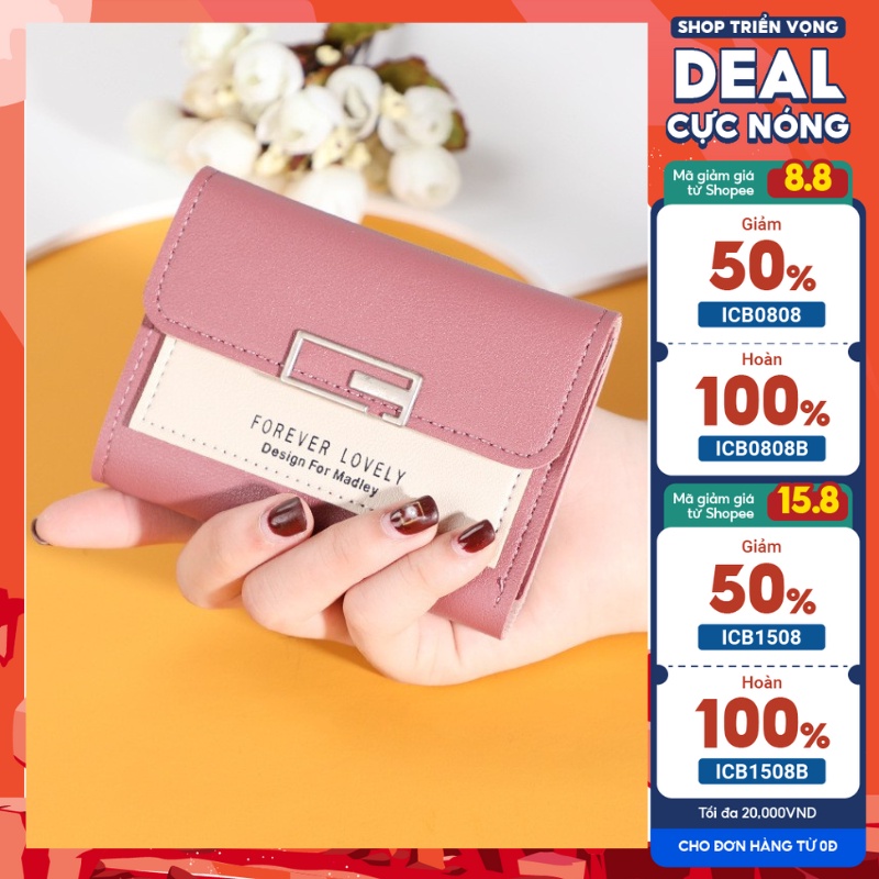 Ví nữ gấp 3 mini FOREVER LOVELY dễ thương nhỏ gọn bỏ túi cao cấp nhiều ngăn đựng tiền giá rẻ LAMIS LM004