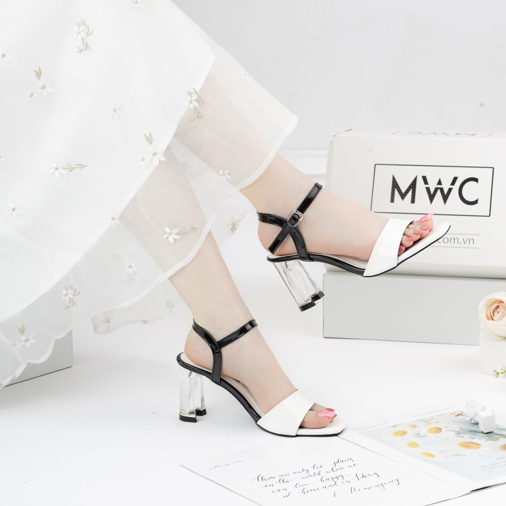 Giày Cao Gót Nữ MWC Đế Thuỷ Tinh 7CM Quai Ngang Thanh Lịch NUCG -3967