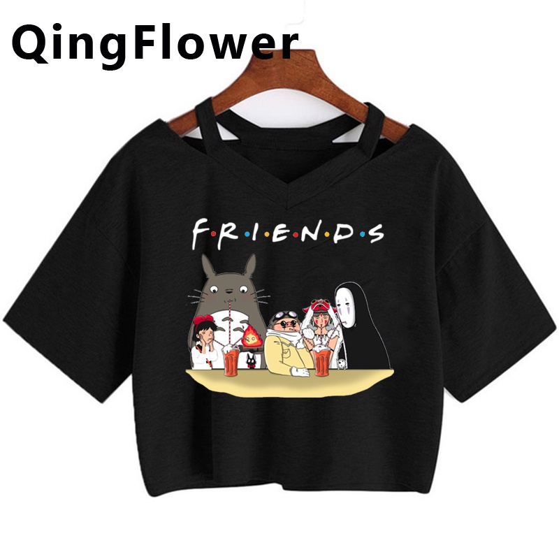 Áo Thun Nữ Ngắn Tay In Hình Totoro Phong Cách vintage