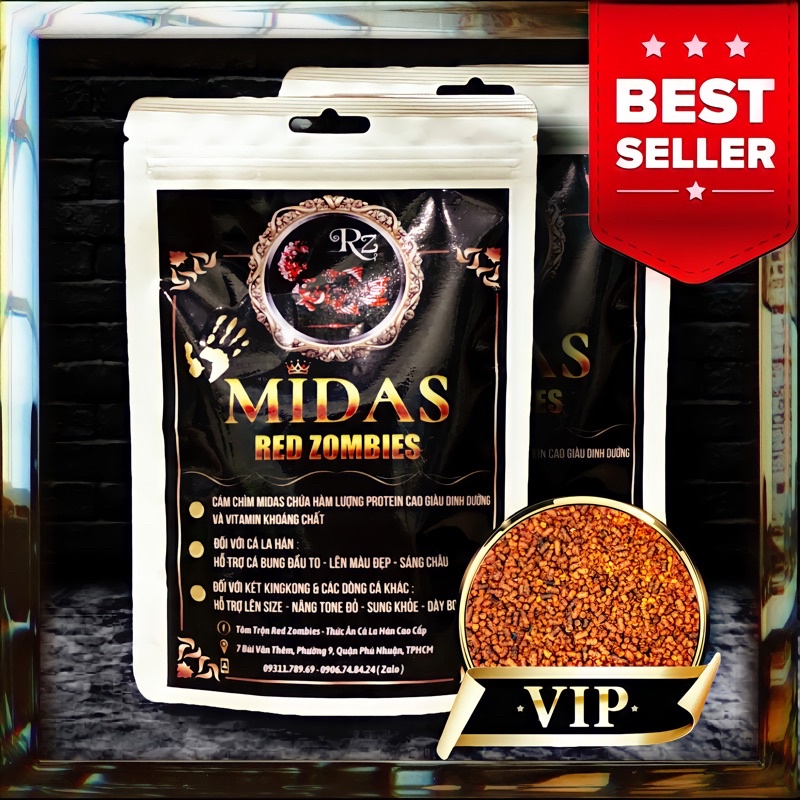 Thức Ăn Cá La Hán - Cám Chìm Midas  - Dành Cho Mọi Size Cá Lớn Nhỏ