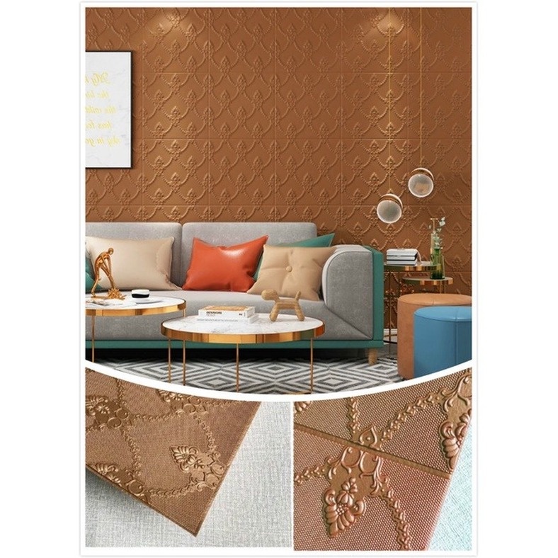 Sound insulation and beautification Self-Adhesive 3D Wall Sticker Paper Foam Imitation Brick Marble Embossed DIY Home Decoration Wallpaper Kidroom Kitchen Bedroom