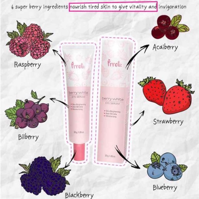 PRRETI BERRY WHITE EYE SERUM🍇🍒🍓