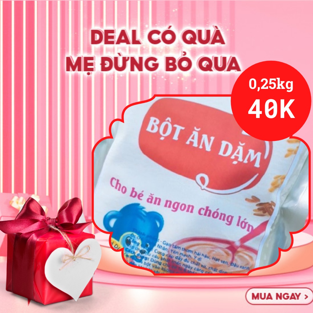 Bột ăn dặm cán mịn, cháo bột, cháo mịn handmade cho bé 250gam