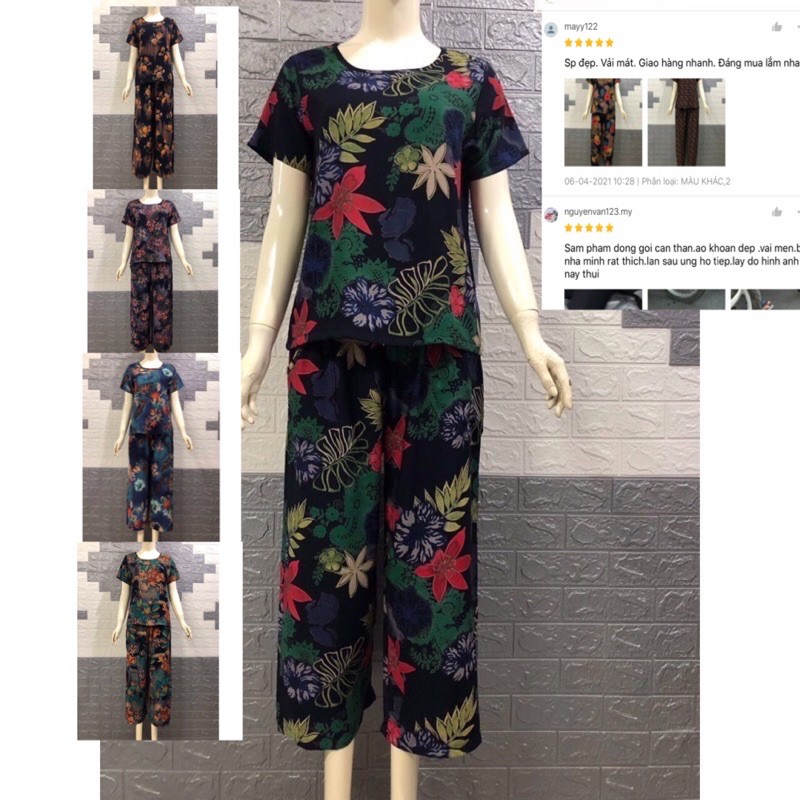 Đồ Bộ ống Rộng trung niên tole (Nhung) cao cấp mát bigsize 40-80kg