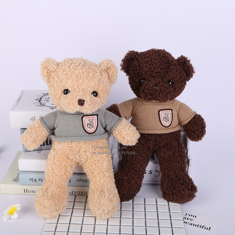 Gấu bông Teddy Bear 50cm mềm mịn áo len đẹp