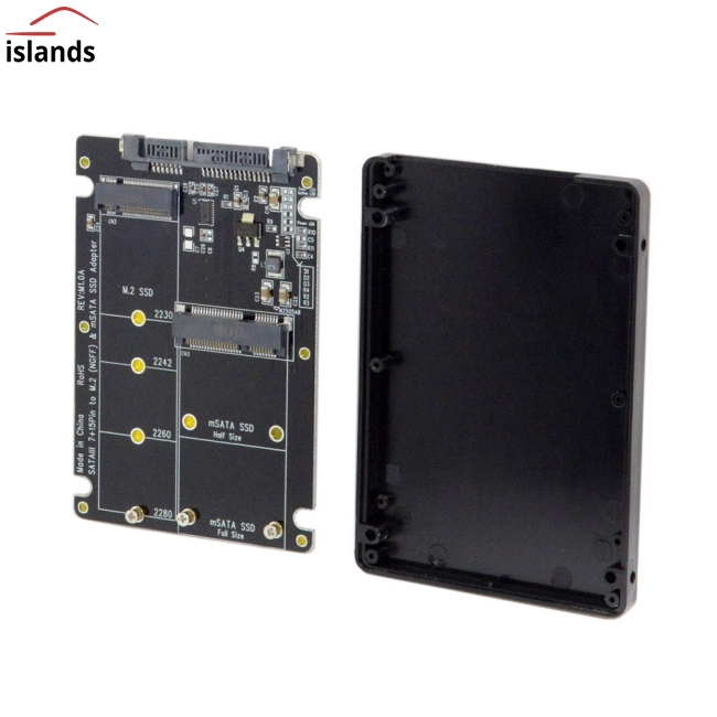 Solid State Drive SSD M.2 B-key and MSATA 2-in-1 to SATA 3.0 Riser Card