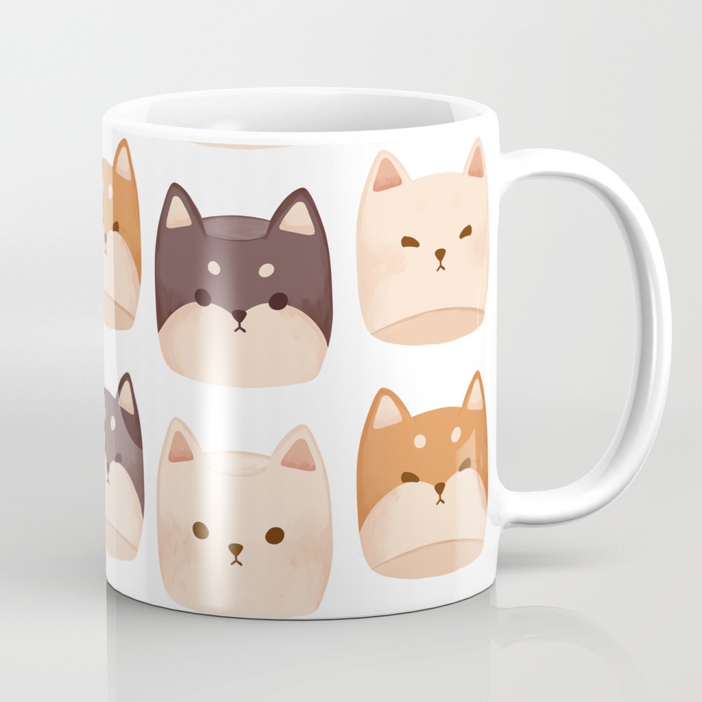 Cốc sứ chó shiba CSI13 cốc sứ cute dễ thương hoạt hình