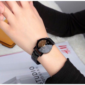 ĐỒNG HỒ NAM NỮ DÂY KIM LOẠI QUARTZ MẶT THẠCH ANH KIM TRÒN 003 THỜI TRANG
