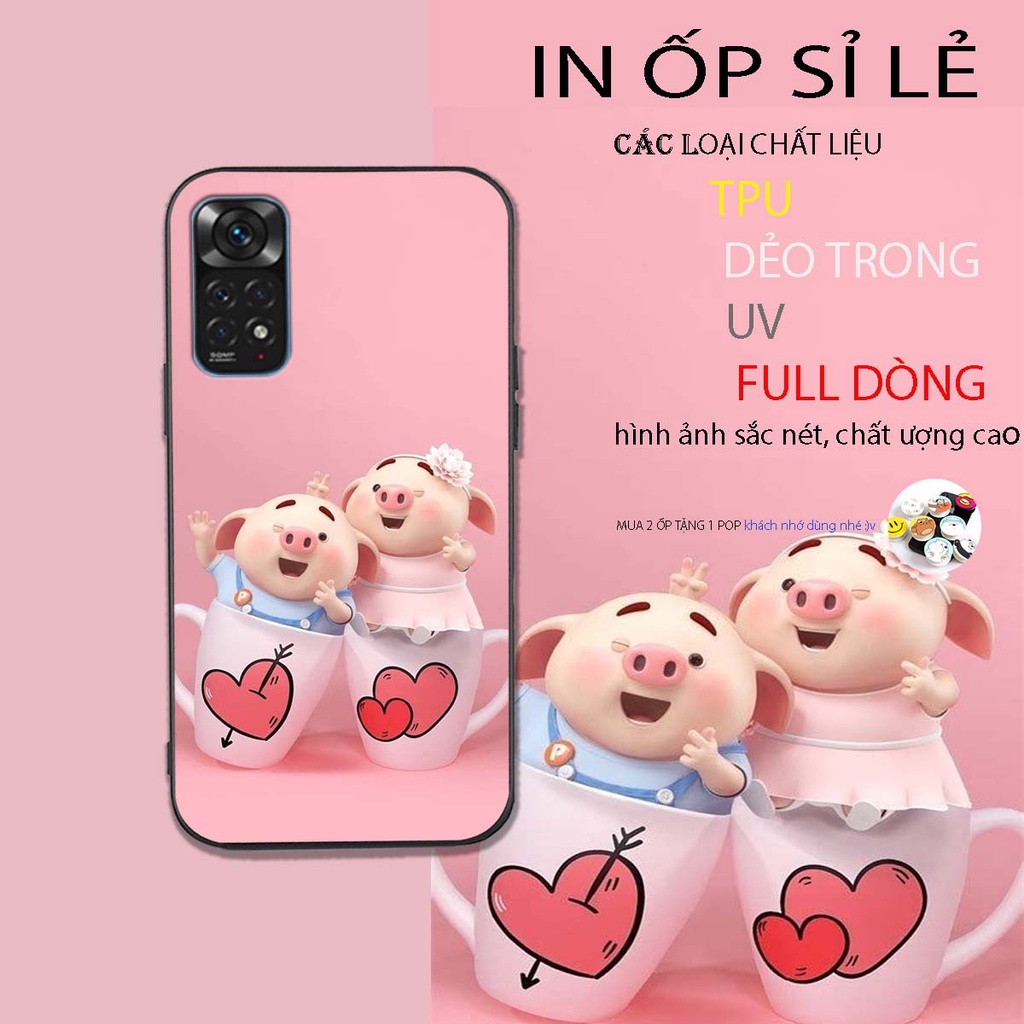 Ốp lưng điện thoại Xiaomi redmi note 11 4g/ note 11s / note 11 pro 5g lợn hồng cute mẫu mới nhất