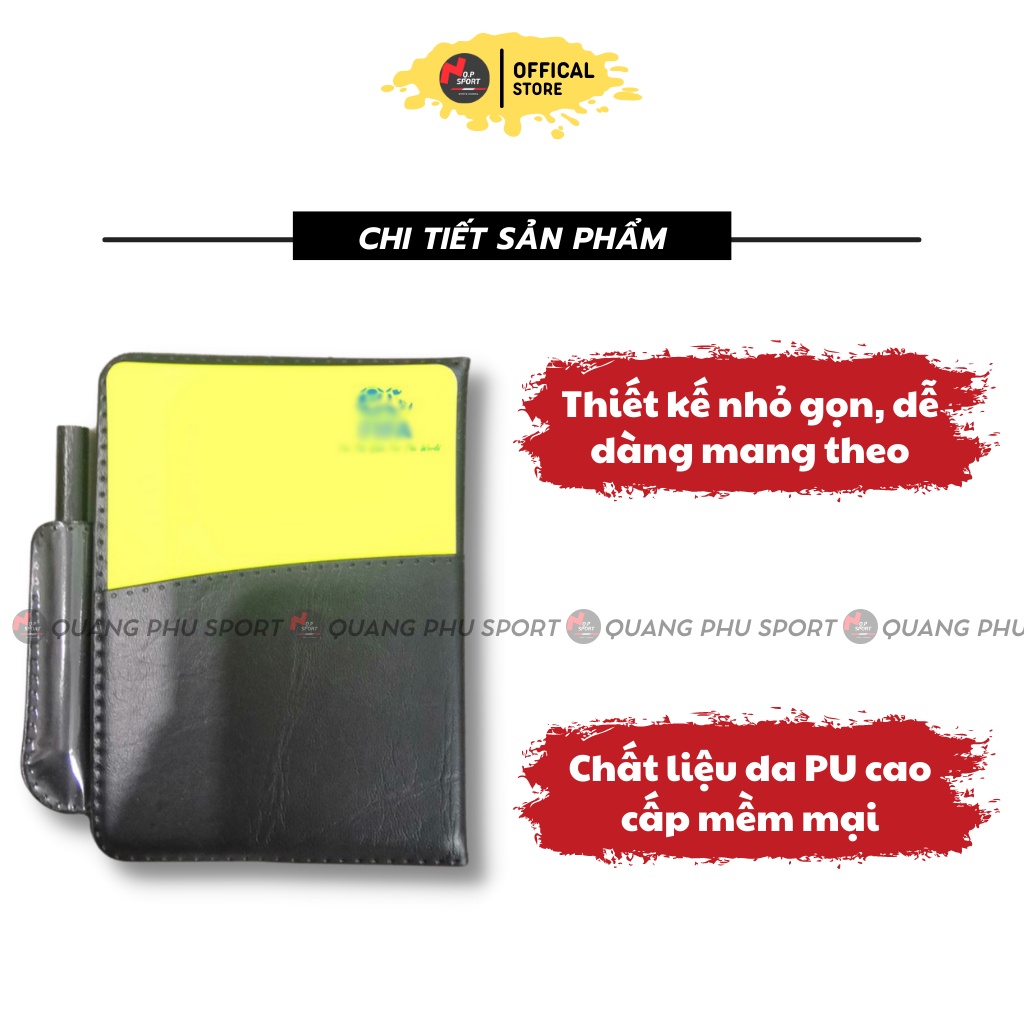 Bộ Thẻ Trọng Tài, Thẻ Đỏ, Thẻ Vàng Kèm Bút Tiêu Chuẩn Dành Cho Bóng Đá Cao Cấp