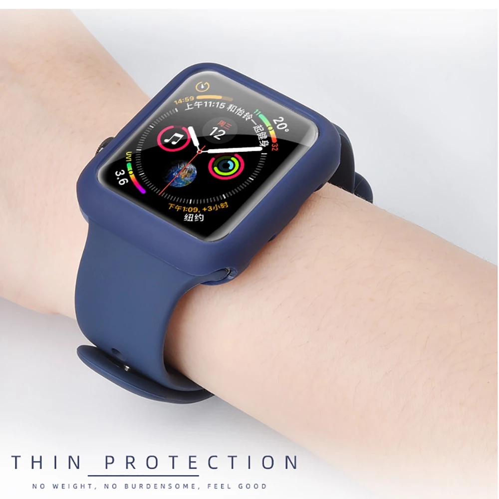 Ốp lưng TPU mềm cho Apple Watch Series 7/6/se/5/4/3/2/1 41mm 45mm 38mm 42mm 40mm 44mm Vỏ bảo vệ đồng hồ màu kẹo