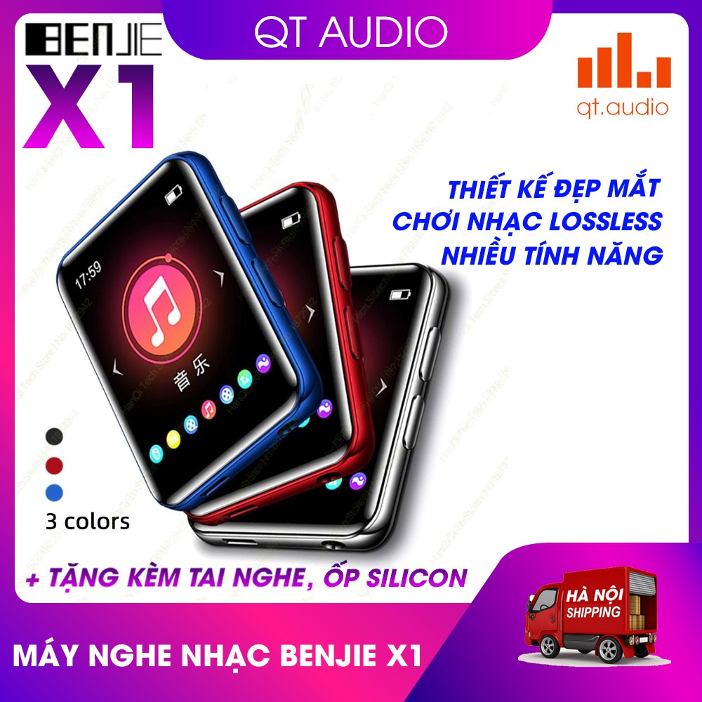 Máy nghe nhạc Benjie X1 lossless, bluetooh 5.0, hỗ trợ khe cắm thẻ nhớ, nhiều quà tặng đi kèm