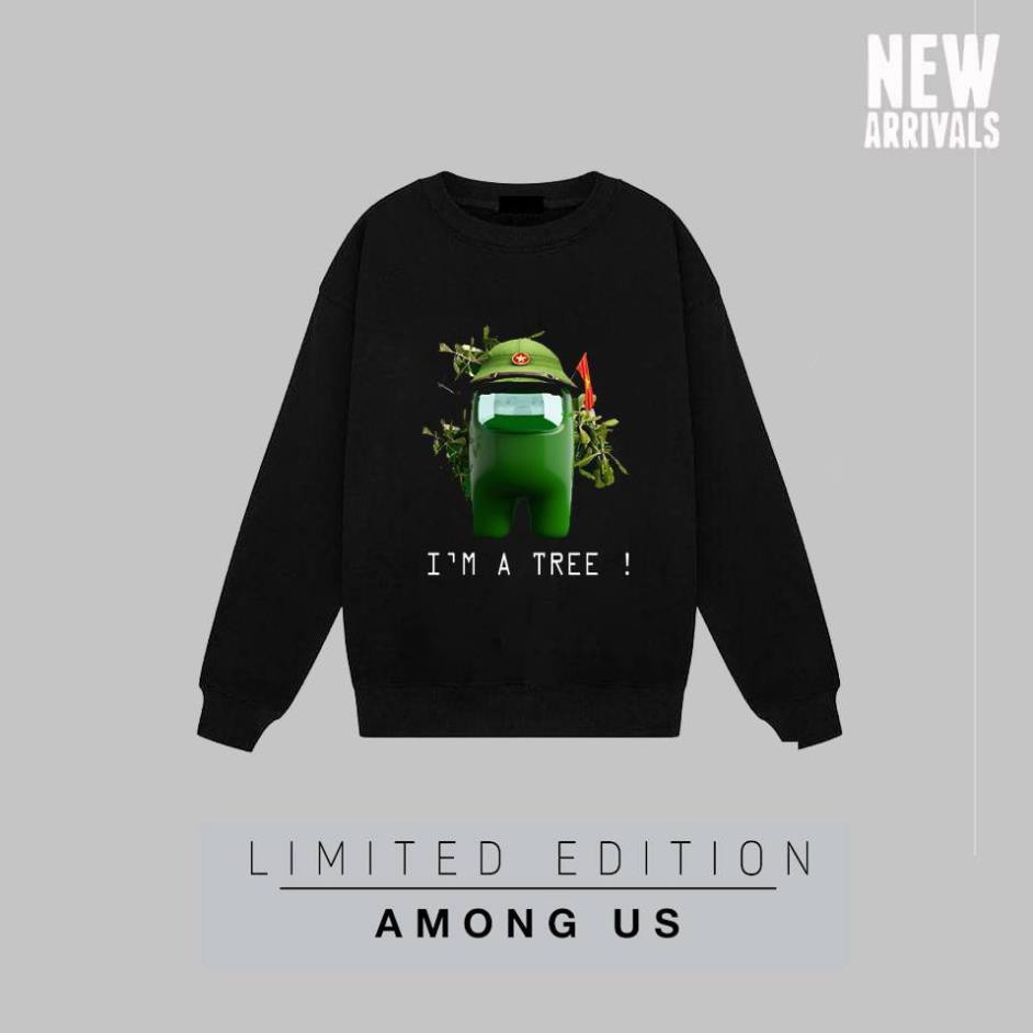 NEW- BST Áo sweater đen dài tay Among Us đẹp siêu ngầu giá rẻ nhất - mẫu mới HOT