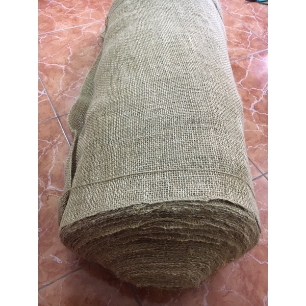 Vải canvas sợi đay thưa decor rèm trần, trang trí vintage