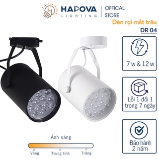Đèn rọi ray HAPOVA DR 04 loại 12W Thân Trắng AS Vàng