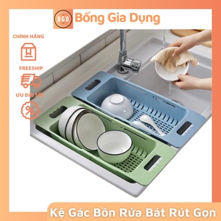 Rổ gác bồn rửa bát gấp gọn đa năng lúa mạch tiện dụng