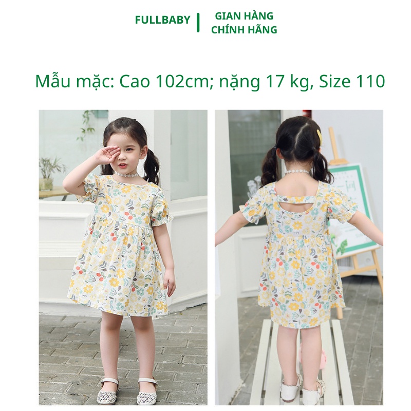 Váy bé gái mùa hè chất cotton lụa thoáng mát tay bồng nhiều mẫu siêu xinh mới nhất 2022