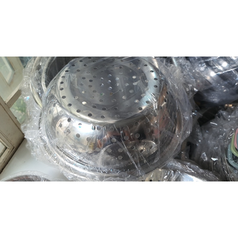Rổ inox 304 dụng cụ nhà bếp – Rổ rá inox đa năng cao cấp kích thước lớn, Đường kính lỗ: ø 7 mm