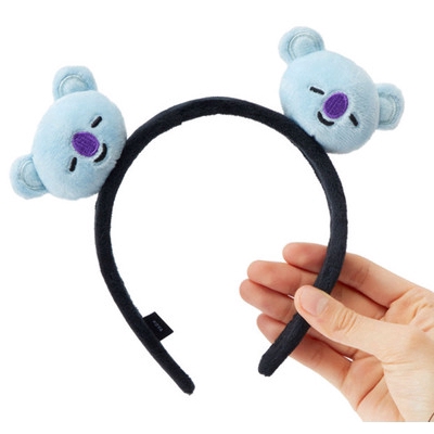 Army BTS hairband new store special bullet proof youth group cute headband Plush Doll hairband hairband hair ornament cleansing headband bt21 cartoon girl Lori