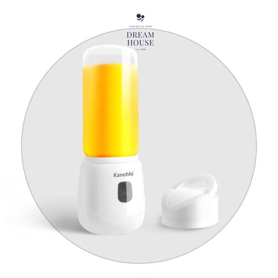 Máy Xay Sinh Tố Cầm Tay Kanchhi 4 Lưỡi Dao Dung Tích 300ml Cổng Sạc USB Tiện Dụng Nhỏ Gọn Haochi
