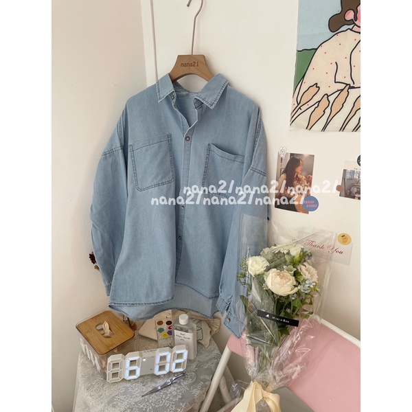 Áo sơ mi jeans giấy