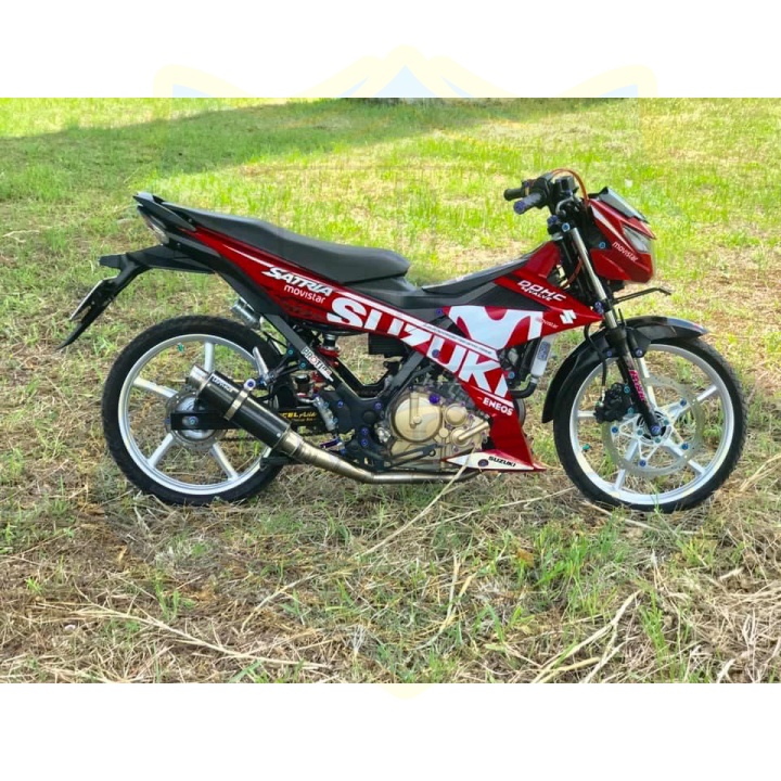 ( Quí khách vui lòng mang ra tiệm cho thợ dán ) Tem satria fi movistar đỏ