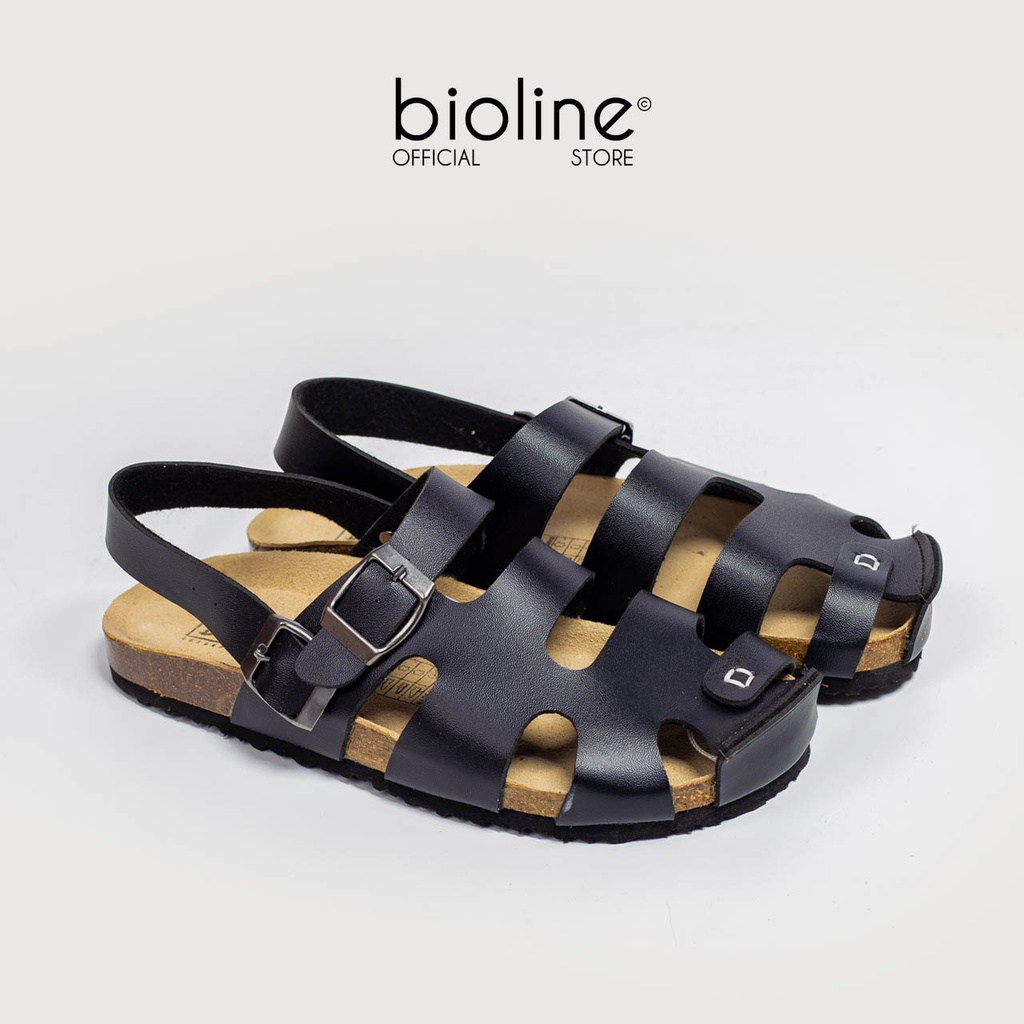 Giày sandals đế trấu BIRKEN quai hậu dáng rọ, quai da PU cao cấp, lót da lộn thật chính hãng Bioline