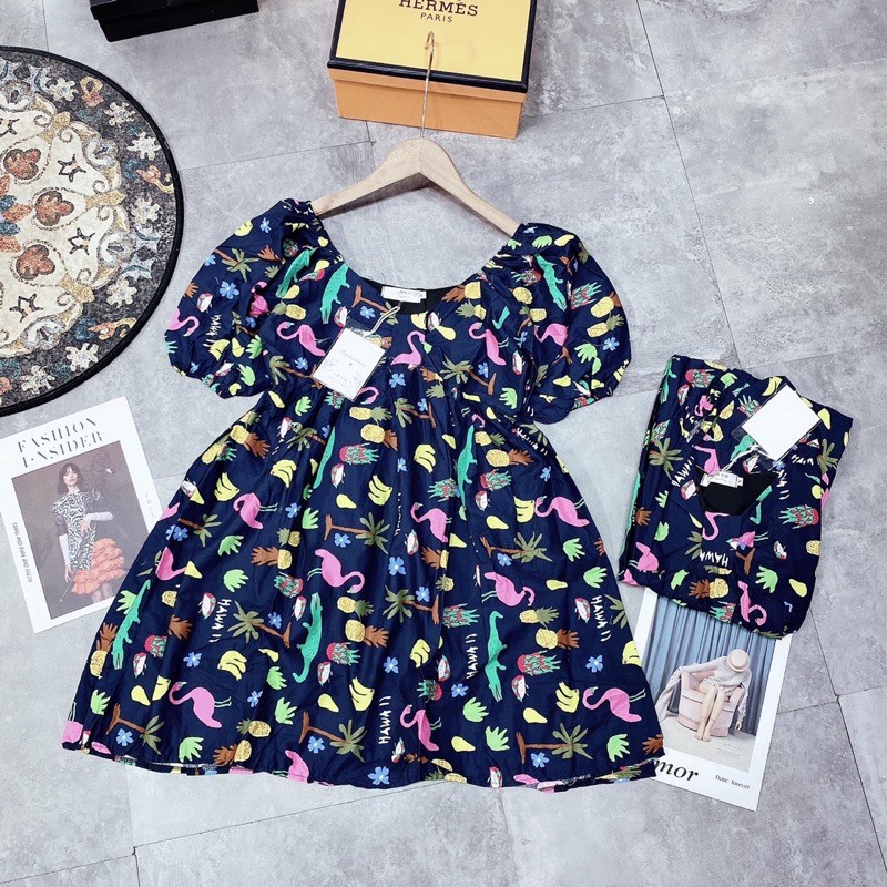 [Siêu Hot] Váy Babydoll Nữ Hoạ Tiết, Đầm Nữ Dáng Xoè Tay Phồng Có Ảnh Thật Kèm Video | BigBuy360 - bigbuy360.vn