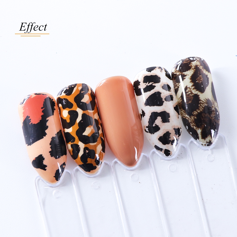 Set 4 tấm nhãn dán họa tiết da báo trang trí móng cho nữ