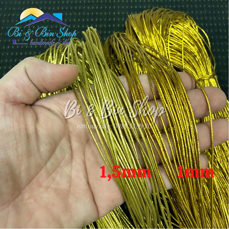 Bó 300g Dây Thun Kim Tuyến 1,5mm May Trang Phục, Làm Phụ Kiện Thời Trang, Làm Dây Treo Thẻ Các Loại