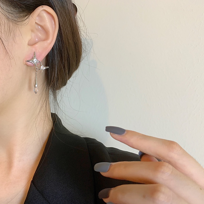 Bông Tai Hình Giọt Nước Đính Đá Thời Trang Sang Trọng