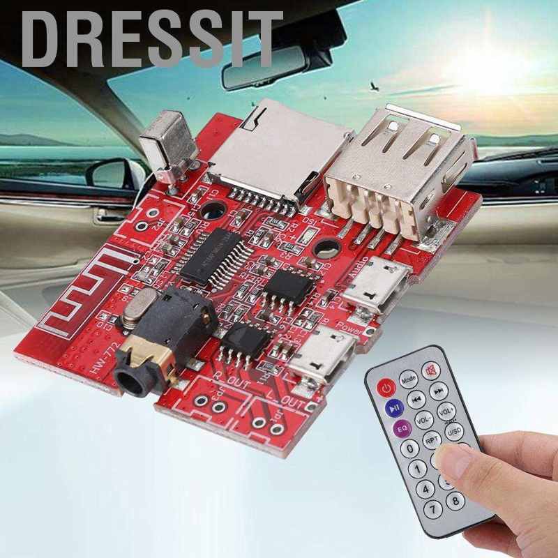 Dressit Bluetooth 4.1 MP3 Decoding Module Receiver Board Circuit w/ Remote Control