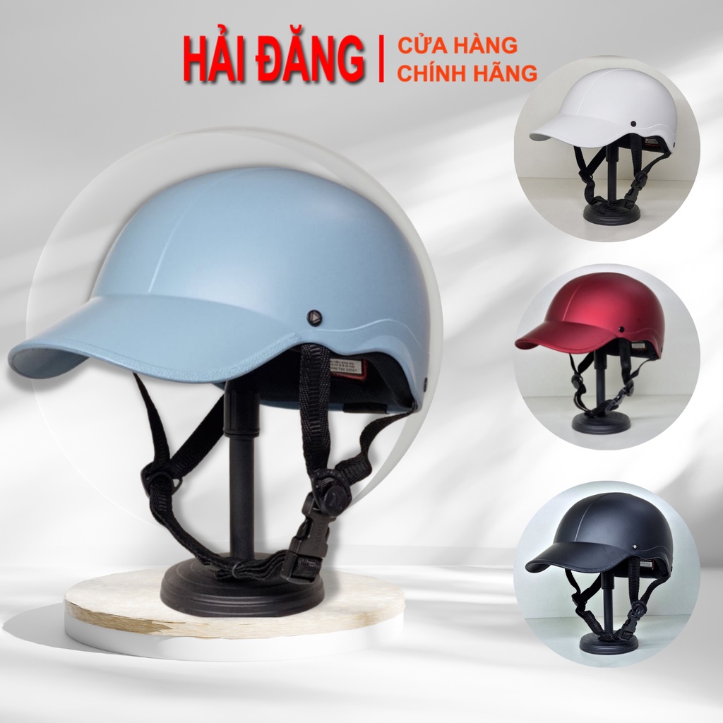 Mũ bảo hiểm nữa đầu lưỡi trai Napoli trơn N08 thời trang (FreeSize 55-58cm) - bảo hành 1 năm