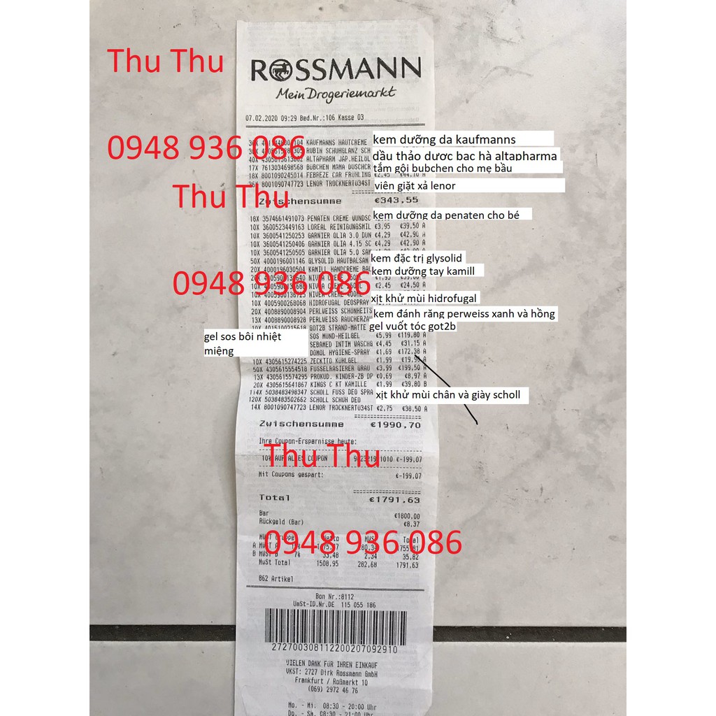 Dầu bôi/xông thảo dược bạc hà Altapharma Đức