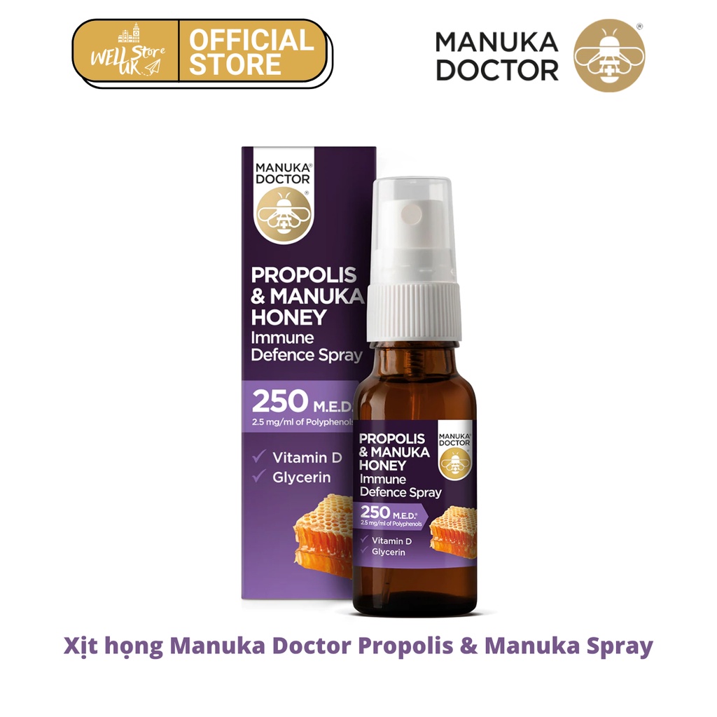 Xịt keo ong Manuka Doctor Propolis & Manuka Honey 20ml