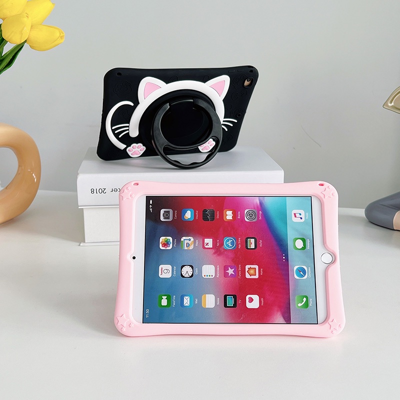 Ốp Máy Tính Bảng Silicon Có Thể Xoay 360 Độ Họa Tiết Hoạt Hình Cho Samsung Tab A7 Lite 2021 T220 T225 Tab A 8.0 2019 T290 T295