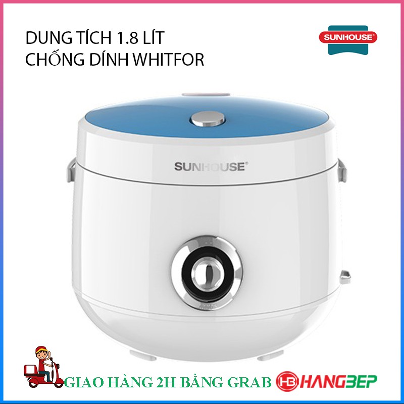 [Mã ELHADEV giảm 4% đơn 300K] Nồi cơm nắp gài Sunhouse Mama 1.8 lít SHD8606 - Hai màu xanh, đỏ