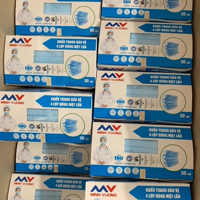 Khẩu trang y tế kháng khuẩn 4 lớp -  MINH VƯỢNG - hàng chính hãng - chống bụi và vi khuẩn
